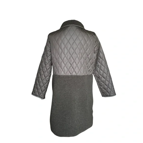 LOFT Quilted Sherpa Funnel Neck Jacket | Cozy Chic Neutral | MP - Picture 5 of 13